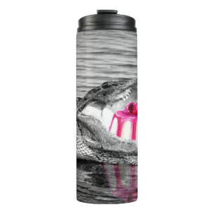 Tumbler Black & White Alligator & Cheesecake Thermosbecher