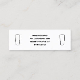 Tumbler Care Instructions Business Card Mini Visitenkarte