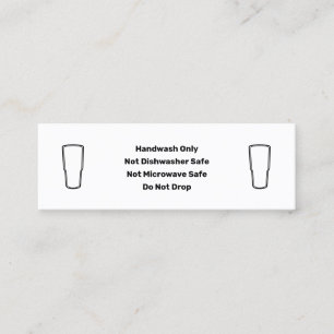 Tumbler Care Instructions Business Card Mini Visitenkarte