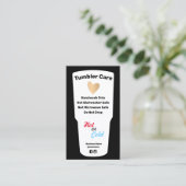 Tumbler Care Instructions Business Card Visitenkarte (Stehend Vorderseite)