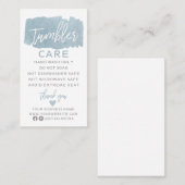 Tumbler Care Instructions Business Card Visitenkarte (Vorne/Hinten)
