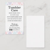 Tumbler Care Instructions Modern Pastel Diamond Visitenkarte (Vorne/Hinten)