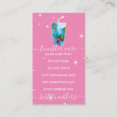 Tumbler Care Logo ombre marbel Textur pink Visitenkarte (Vorderseite)