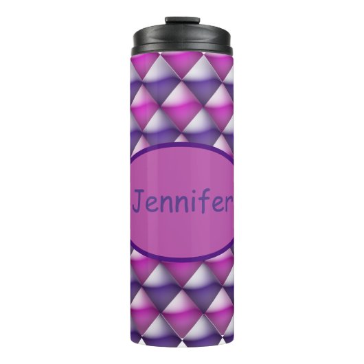 Tumbler - Lila und rosa gesteppter Look Thermosbecher (Vorderseite)