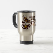 Tumbler mit Flammendem Flügel Reisebecher (Vorderseite Links)