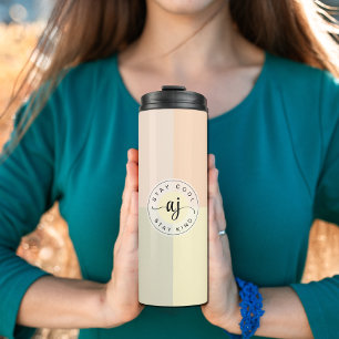 Tumbler mit floralem Monogramm "Stay Cool", Zurück Thermosbecher
