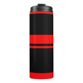 Tumbler mit schwarzen und roten Streifen Thermosbecher (Vorderseite)