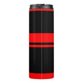 Tumbler mit schwarzen und roten Streifen Thermosbecher (Rückseite)