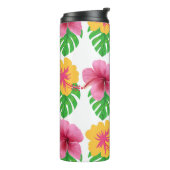 Tumbler mit tropischen Blumen Thermosbecher (Nach links gedreht)