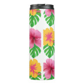 Tumbler mit tropischen Blumen Thermosbecher (Rückseite)