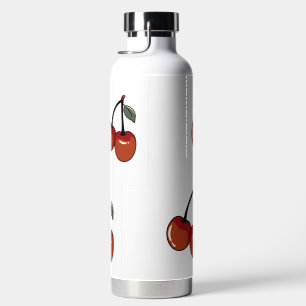 Tumbler mit Vintage-Kirschblütenmuster - Cute Red Trinkflasche
