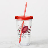 Tumbler - Personalisiert 40. Hochzeitstag Acryltrinkbecher (Rückseite)