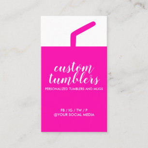 Tumbler-Reisebecher-Shop pink vertikal Visitenkarte