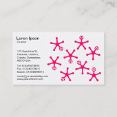 Tumblers - Neon Red on White Visitenkarte (Rückseite)