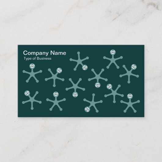 Tumblers - Ocean Green auf Dk Green Visitenkarte (Vorderseite)