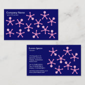 Tumblers - rosa auf der tiefen Marine Visitenkarte (Vorne/Hinten)