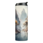 Tumblers - Serene Ancient Temple by the River Thermosbecher (Nach links gedreht)