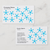 Tumblers - Sky Blue on White Visitenkarte (Vorne/Hinten)