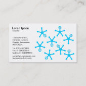 Tumblers - Sky Blue on White Visitenkarte (Rückseite)