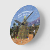 Tumbleweed-Weihnachtsbaum Runde Wanduhr (Winkel)