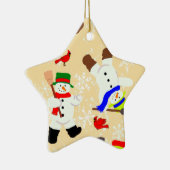 Tumblin-Schneemann-Ornament Keramik Ornament (Rechts)