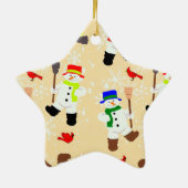 Tumblin-Schneemann-Ornament Keramik Ornament (Hinten)