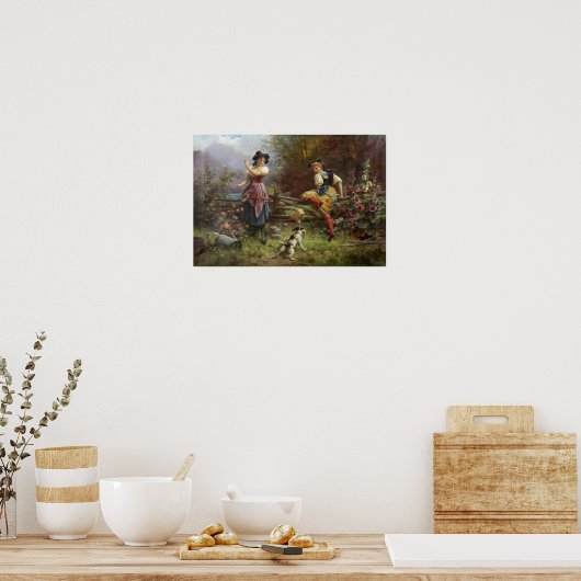 Tumbling Apples von Hans Zatzka - Poster (Küche)