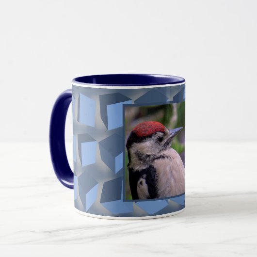 Tumbling Boxes Blau Tasse (Vorderseite Links)