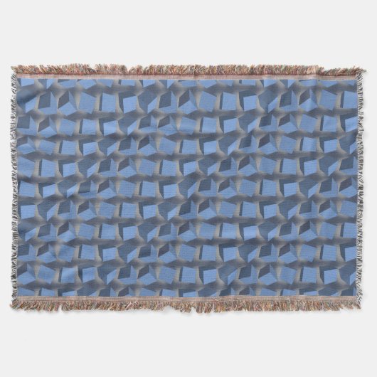 Tumbling Boxes Blue Throw Blanket Decke (Vorderseite)