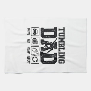 Tumbling Dad Drive Pay Klatschen Wiederholen Shirt Geschirrtuch