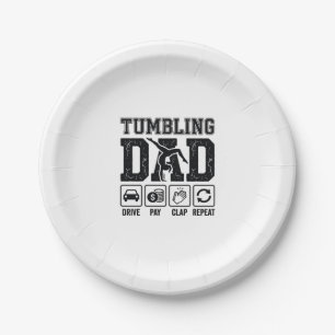 Tumbling Dad Drive Pay Klatschen Wiederholen Shirt Pappteller