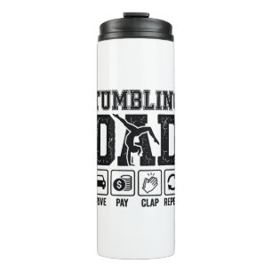 Tumbling Dad Drive Pay Klatschen Wiederholen Shirt Thermosbecher