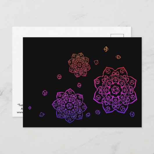 Tumbling Dice Mandala Postcard Postkarte (Vorne/Hinten)