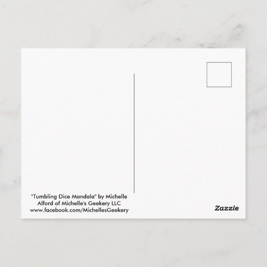 Tumbling Dice Mandala Postcard Postkarte (Rückseite)