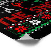 Tumbling Gymnastics Ugly Christmas Sweater Party Poster (Ecke)