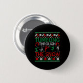 Tumbling-Gymnastik hässliche Weihnachtspullover-Pa Button (Vorne & Hinten)