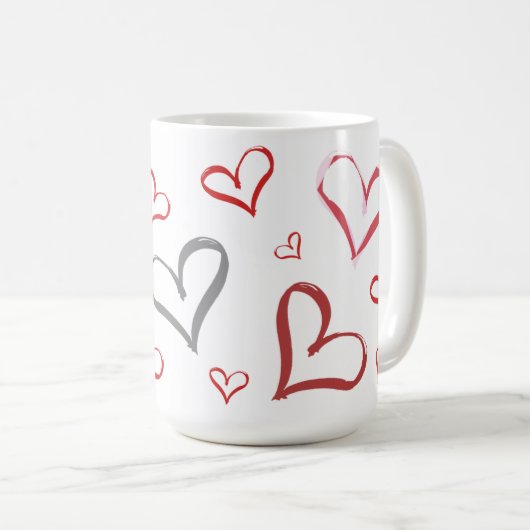 Tumbling Hearts Kaffeetasse (VorderseiteRechts)