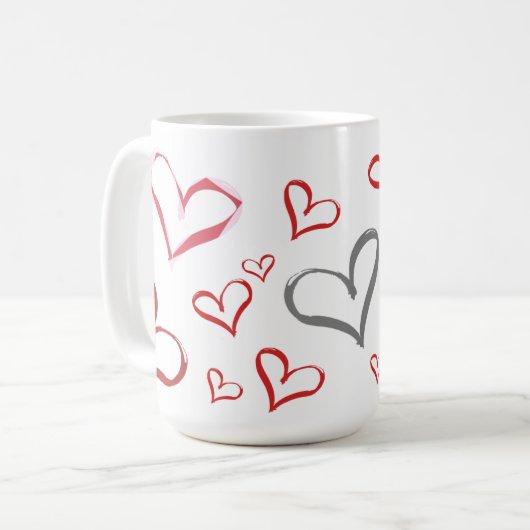 Tumbling Hearts Kaffeetasse (Vorderseite Links)