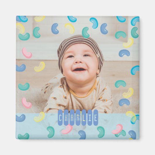 Tumbling Jelly Beans Cute Custom Baby Photo Magnet (Vorne)