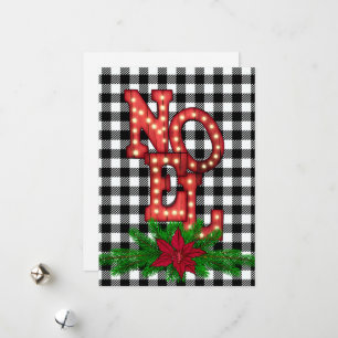 Tumbling Noel auf Buffalo Karo-Weihnachtskarte Feiertagskarte