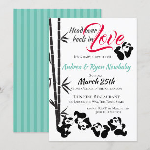 Tumbling Panda Baby Dusche Einladung