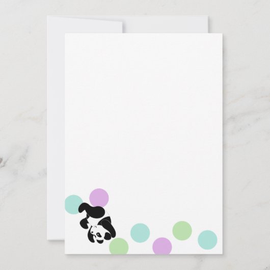 Tumbling Pandas Baby Dusche Einladung (Rückseite)