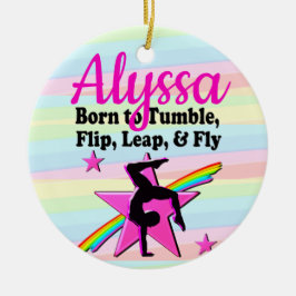 TUMBLING QUEEN GYMNASTICS MIRL KERAMIK ORNAMENT