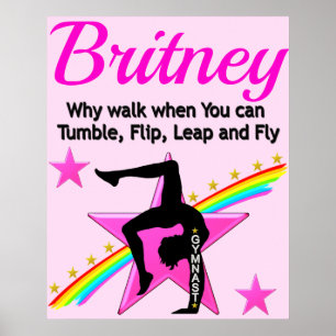 TUMBLING QUEEN GYMNASTICS PERSONALISIERT POSTER
