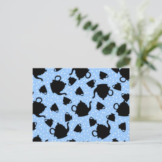 Tumbling Tee Party Postkarte (Stehend Vorderseite)