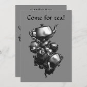 Tumbling Teekochen Fraktal Tee Party Einladungen (Vorne/Hinten)