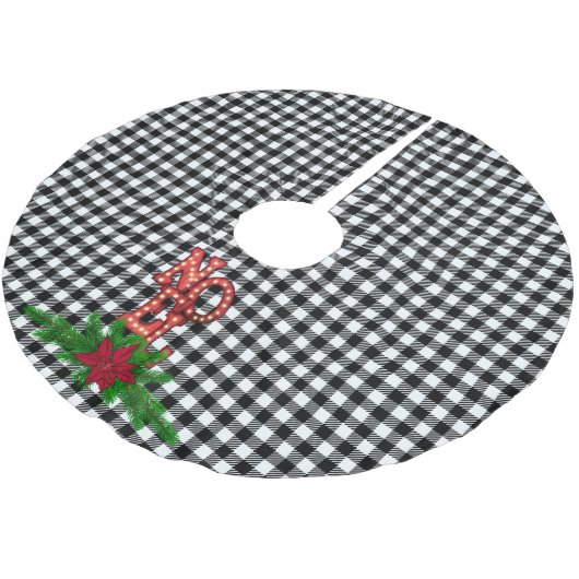 Tumbling Weihnachten auf Buffalo Kariert Bauernhau Polyester Weihnachtsbaumdecke (Schrägansicht)