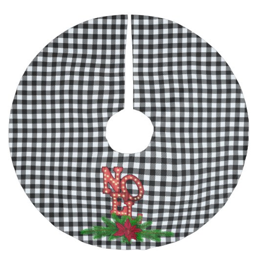 Tumbling Weihnachten auf Buffalo Kariert Bauernhau Polyester Weihnachtsbaumdecke (Vorderseite)