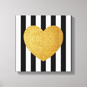 TUMBLR WALL ART GOLD GLITZER HERZ LEINWANDDRUCK