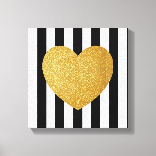 TUMBLR WALL ART GOLD GLITZER HERZ LEINWANDDRUCK (Vorderseite)